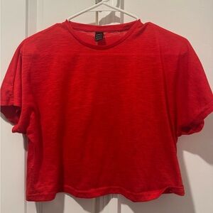 Shein baggy cropped Red Top